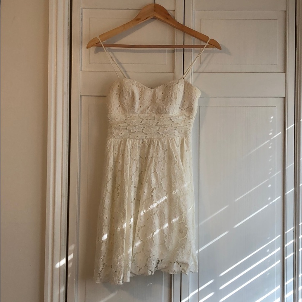 White Floral print dress